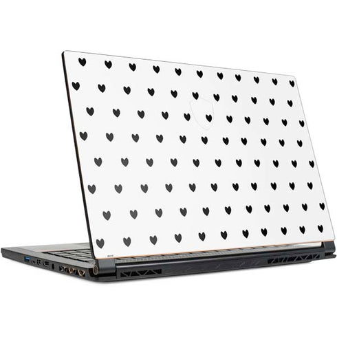 White and Black Hearts MSI GS65 Stealth Laptop Skin