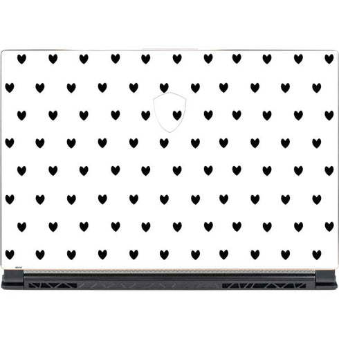 White and Black Hearts MSI GS65 Stealth Laptop Skin