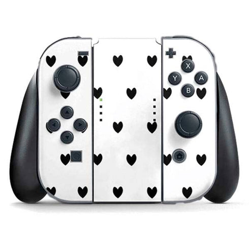 White and Black Hearts Nintendo Switch (2017-2021) Joy-Con Controller Skin
