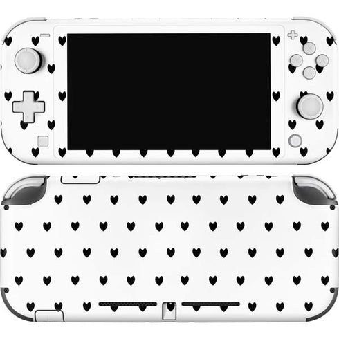 White and Black Hearts Nintendo Switch Lite Skin