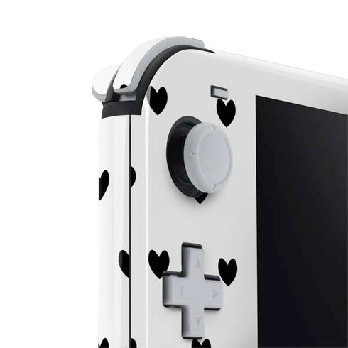White and Black Hearts Nintendo Switch Lite Skin