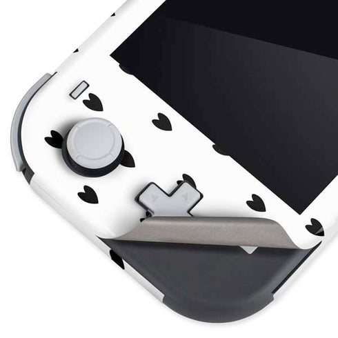 White and Black Hearts Nintendo Switch Lite Skin