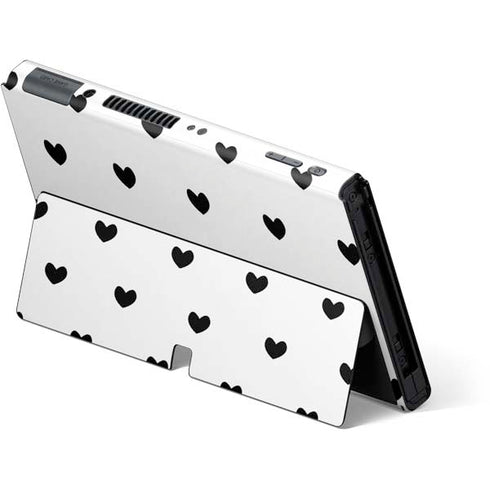 White and Black Hearts Nintendo Switch OLED (2021) Skin