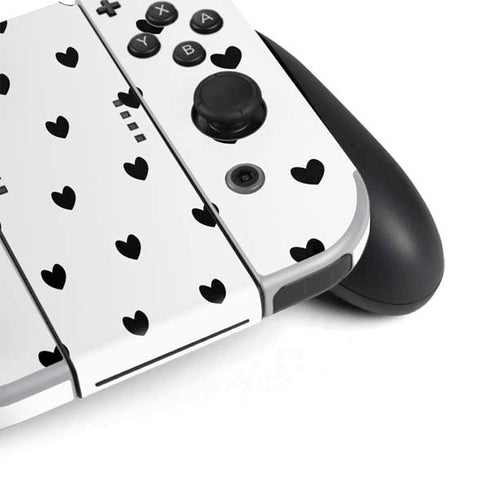 White and Black Hearts Nintendo Switch OLED (2021) Skin