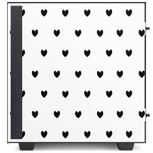 White and Black Hearts NZXT H510 Compact ATX Mid-Tower Case Skin