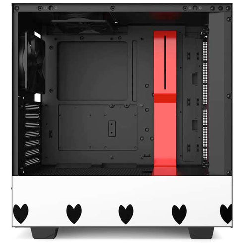 White and Black Hearts NZXT H510 Compact ATX Mid-Tower Case Skin