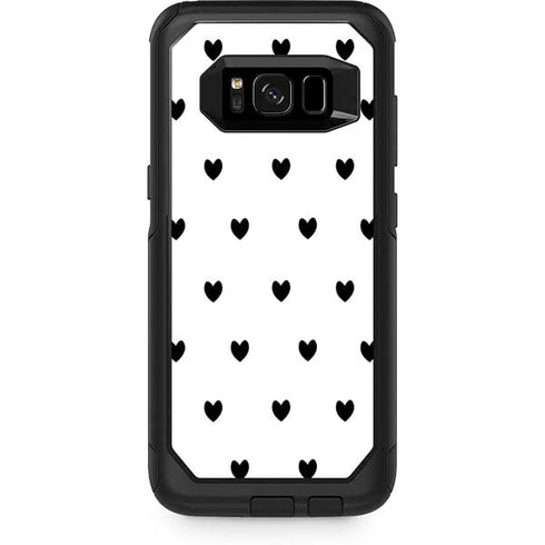 White and Black Hearts Otterbox Commuter Galaxy Skin