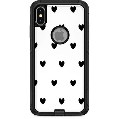 White and Black Hearts Otterbox Commuter iPhone Skin