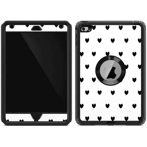 White and Black Hearts Otterbox Defender iPad Skin