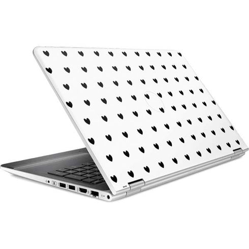 White and Black Hearts HP Pavilion Skin