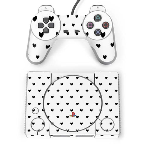 White and Black Hearts PlayStation Classic Bundle Skin