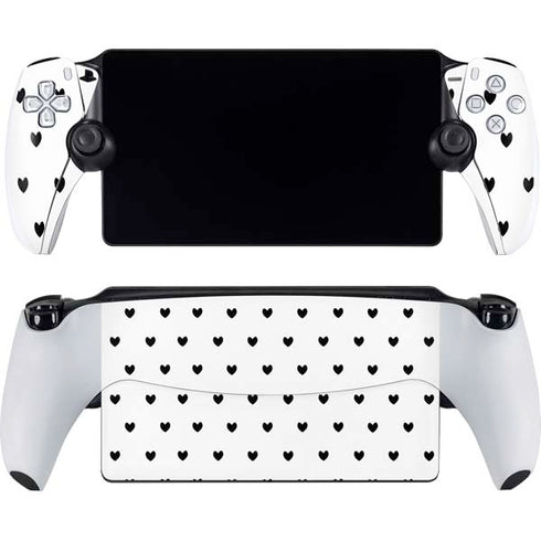 White and Black Hearts PlayStation Portal Remote Player Skin