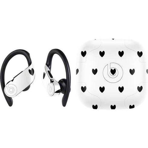 White and Black Hearts PowerBeats Pro Skin