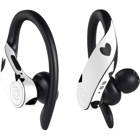 White and Black Hearts PowerBeats Pro Skin