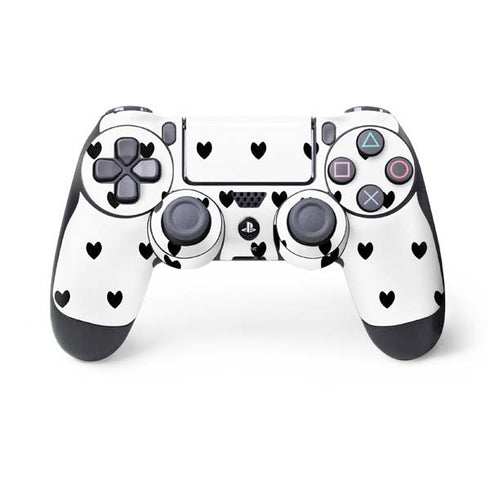 White and Black Hearts PS4 Controller Skin