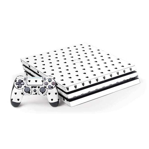 White and Black Hearts PS4 Pro Bundle Skin