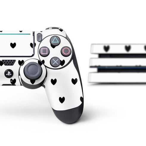 White and Black Hearts PS4 Pro Bundle Skin