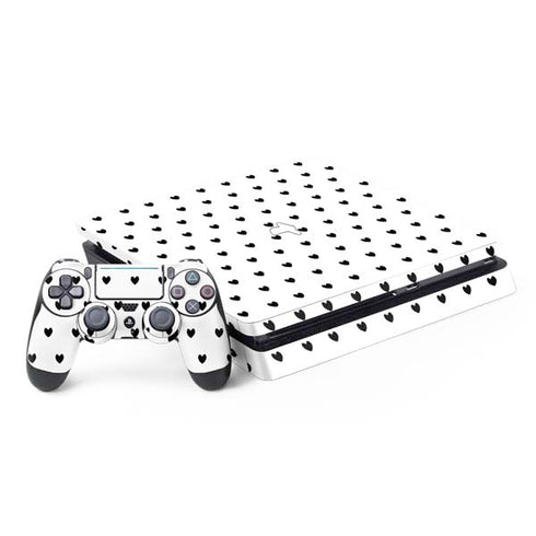 White and Black Hearts PS4 Slim Bundle Skin