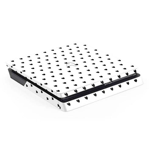 White and Black Hearts PS4 Slim Skin