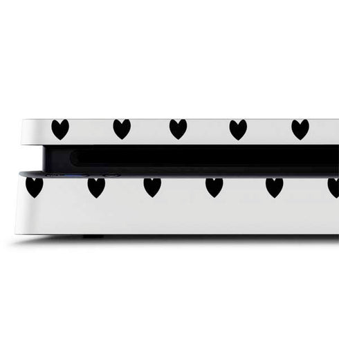 White and Black Hearts PS4 Slim Skin