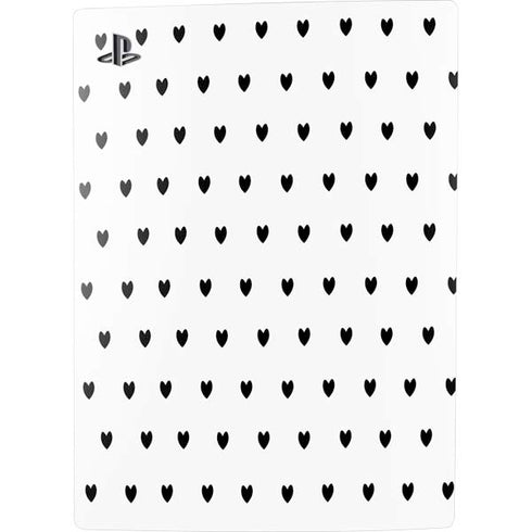 White and Black Hearts PS5 Console Skin