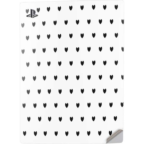 White and Black Hearts PS5 Digital Edition Console Skin