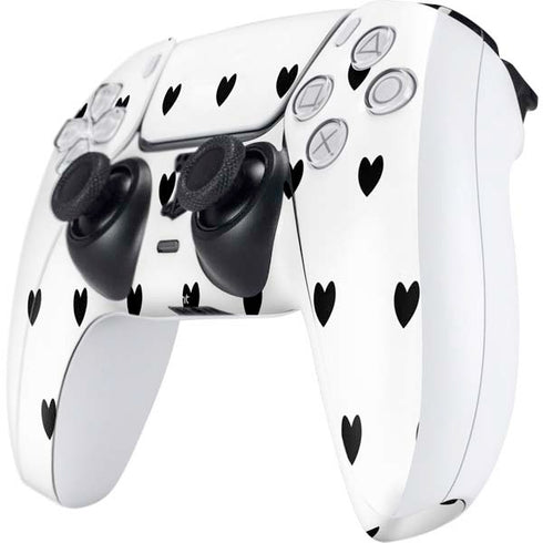 White and Black Hearts PS5 Controller Skin