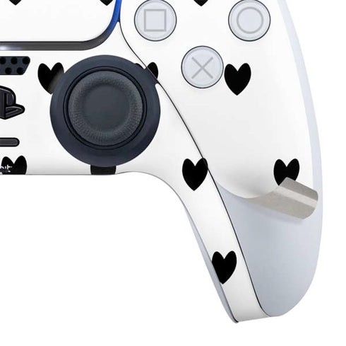White and Black Hearts PS5 Controller Skin