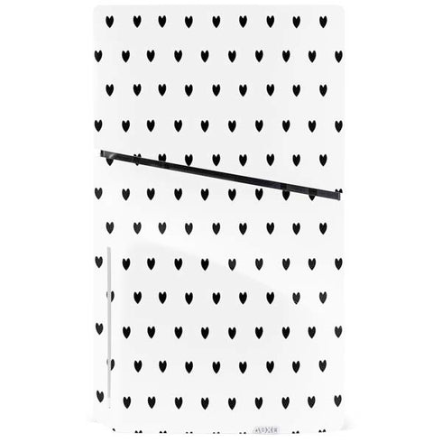 White and Black Hearts PS5 Slim Disk Console Skin