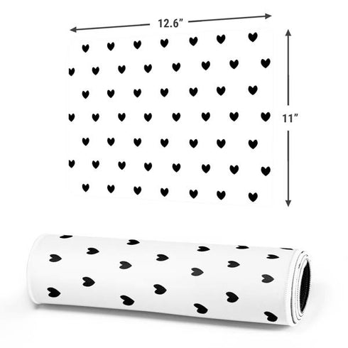 White and Black Hearts Gaming Mouse Pad