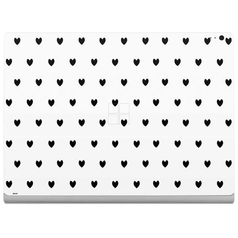 White and Black Hearts Surface Book 2 13.5in Skin