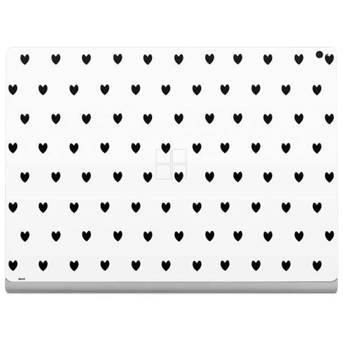 White and Black Hearts Surface Book 2 15in Skin