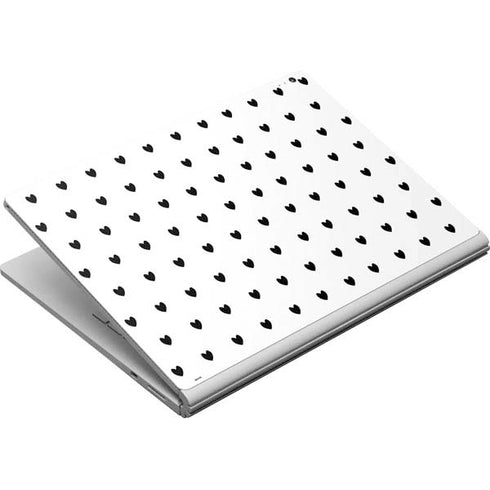 White and Black Hearts Surface Book Skin