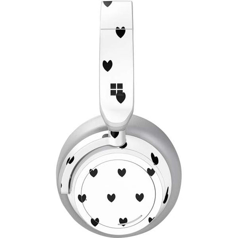 White and Black Hearts Surface Headphones Skin