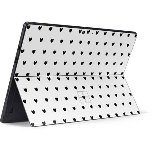 White and Black Hearts Surface Pro 6 Skin