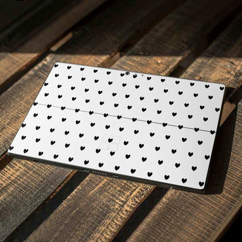 White and Black Hearts Surface Pro 6 Skin
