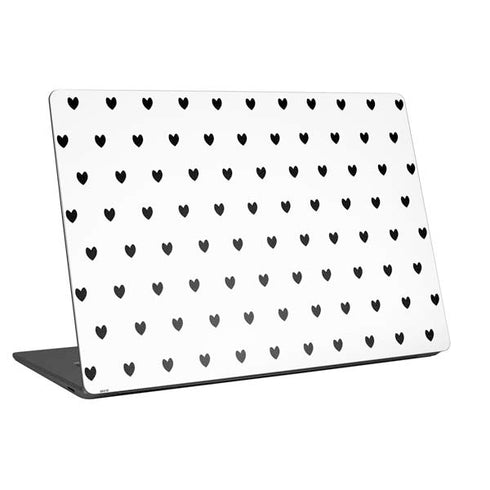 White and Black Hearts Universal Laptop 11in (8.8 x 6.2in) Skin