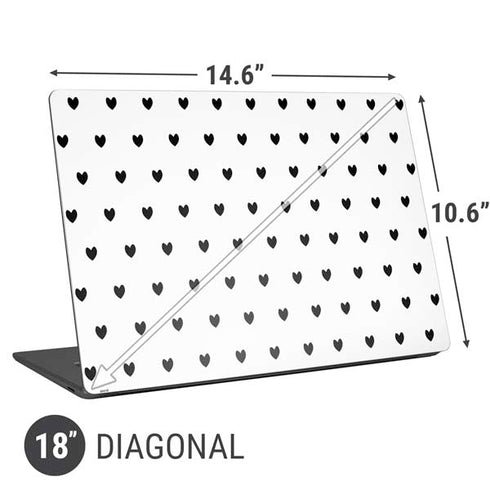White and Black Hearts Universal Laptop 18in (14.6 x 10.6in) Skin