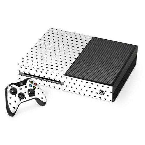 White and Black Hearts Xbox One Console and Controller Bundle Skin