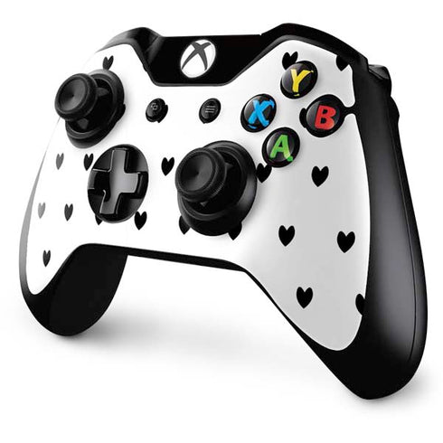 White and Black Hearts Xbox One Controller Skin