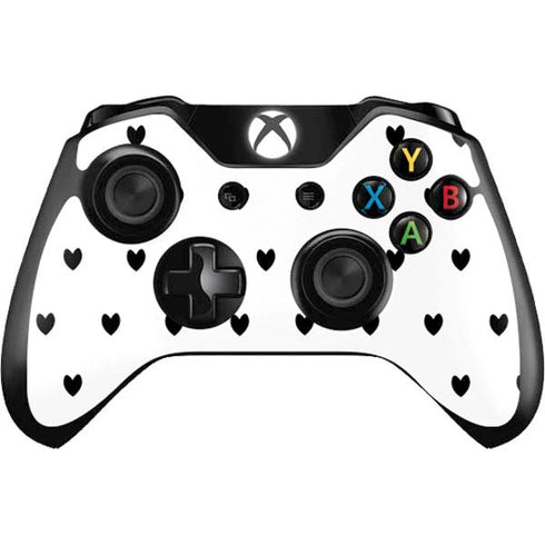 White and Black Hearts Xbox One Controller Skin