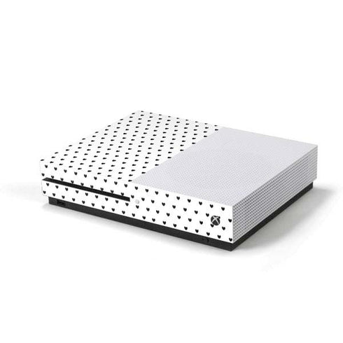 White and Black Hearts Xbox One S Console Skin
