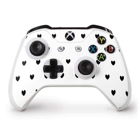 White and Black Hearts Xbox One S Controller Skin