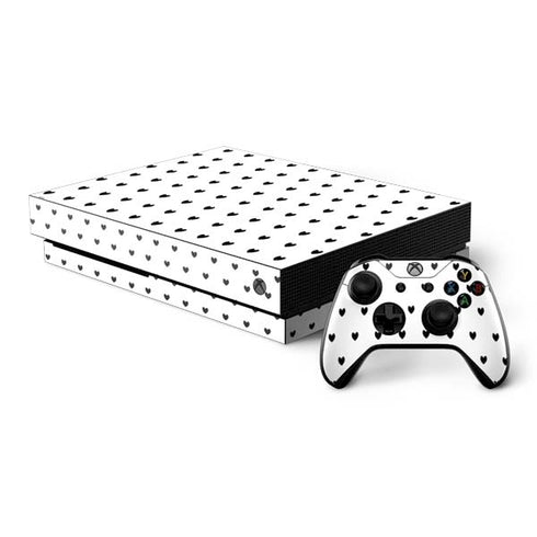 White and Black Hearts Xbox One X Bundle Skin