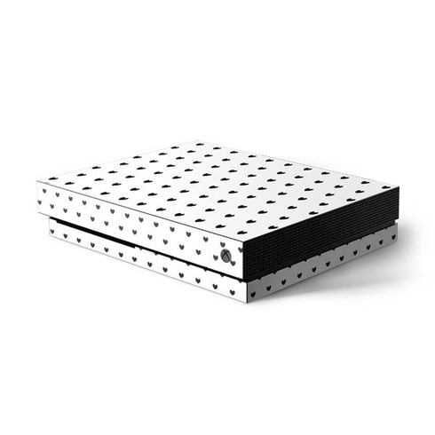 White and Black Hearts Xbox One X Console Skin