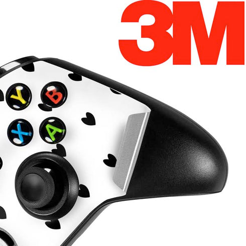 White and Black Hearts Xbox One X Controller Skin