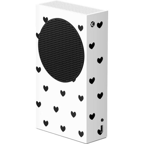 White and Black Hearts Xbox Series S Console Skin
