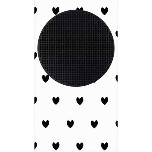 White and Black Hearts Xbox Series S Console Skin