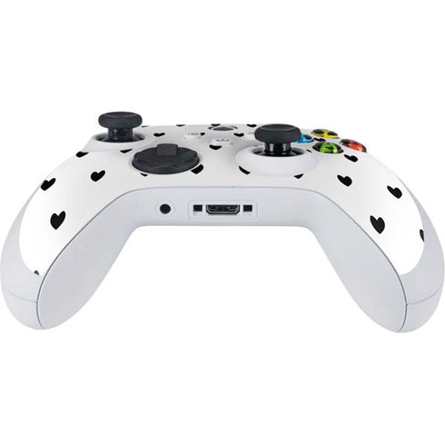 White and Black Hearts Xbox Series S Controller Skin