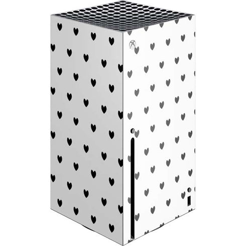 White and Black Hearts Xbox Series X Console Skin